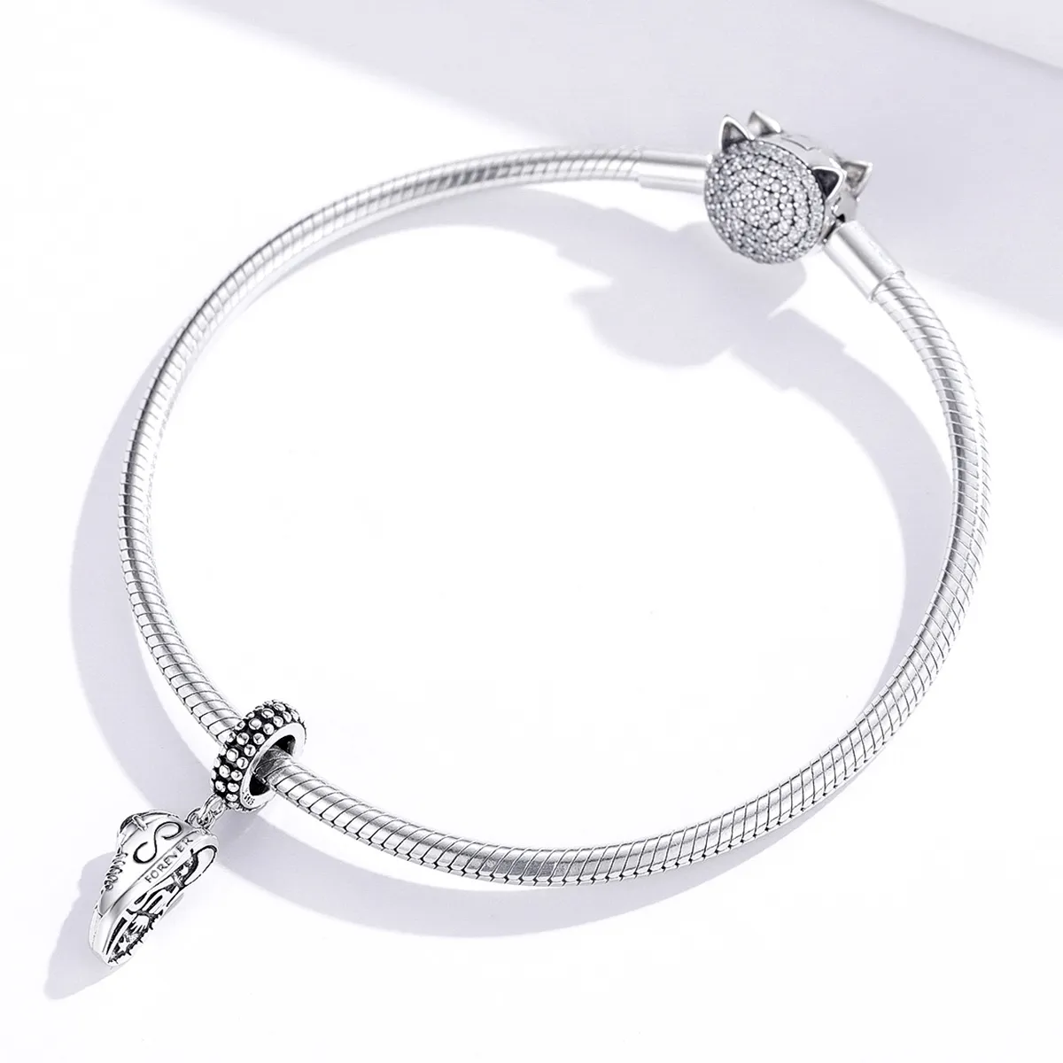 Pandora Style Silver Bangle Charm, Running Sneaker - SCC1541