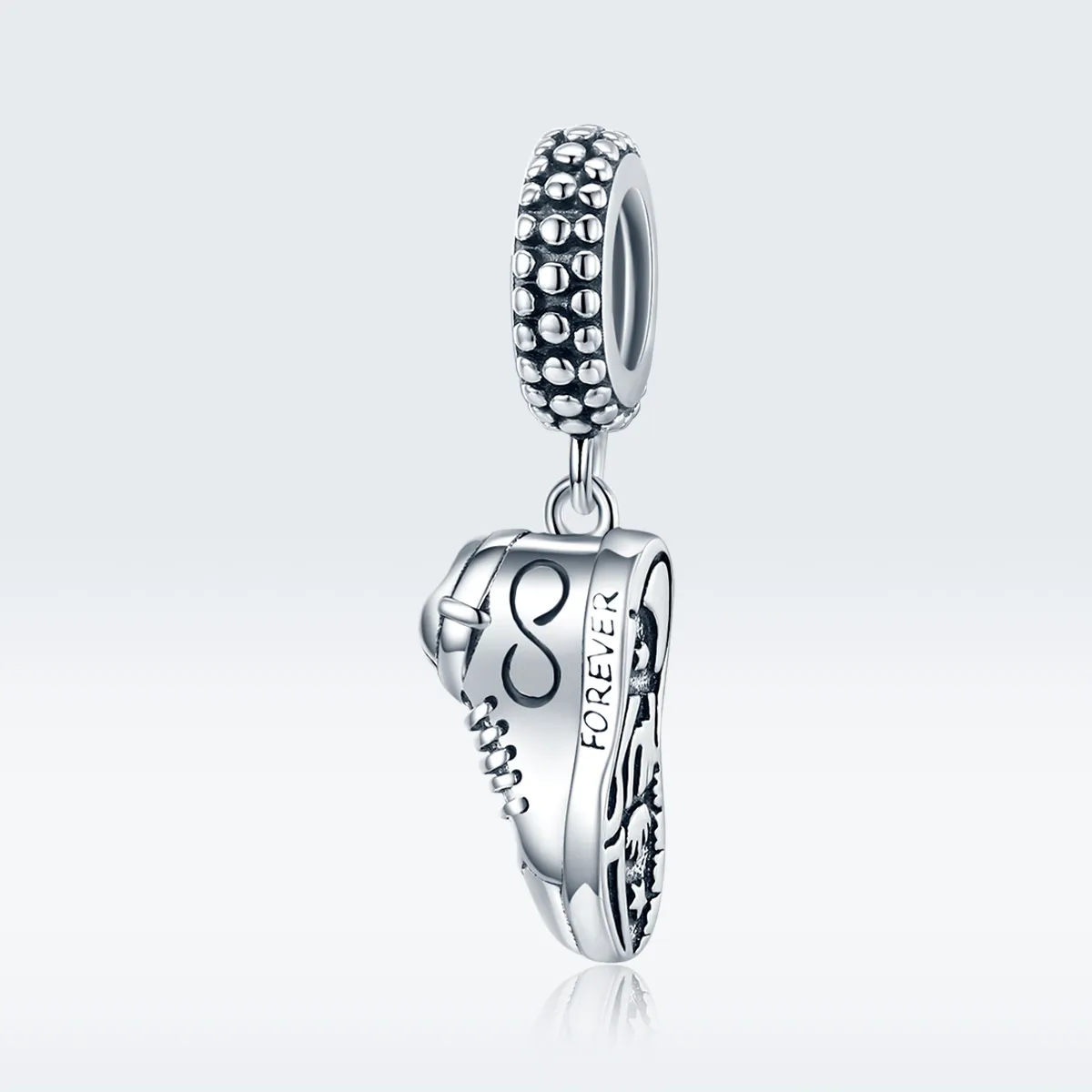 Pandora Style Silver Bangle Charm, Running Sneaker - SCC1541