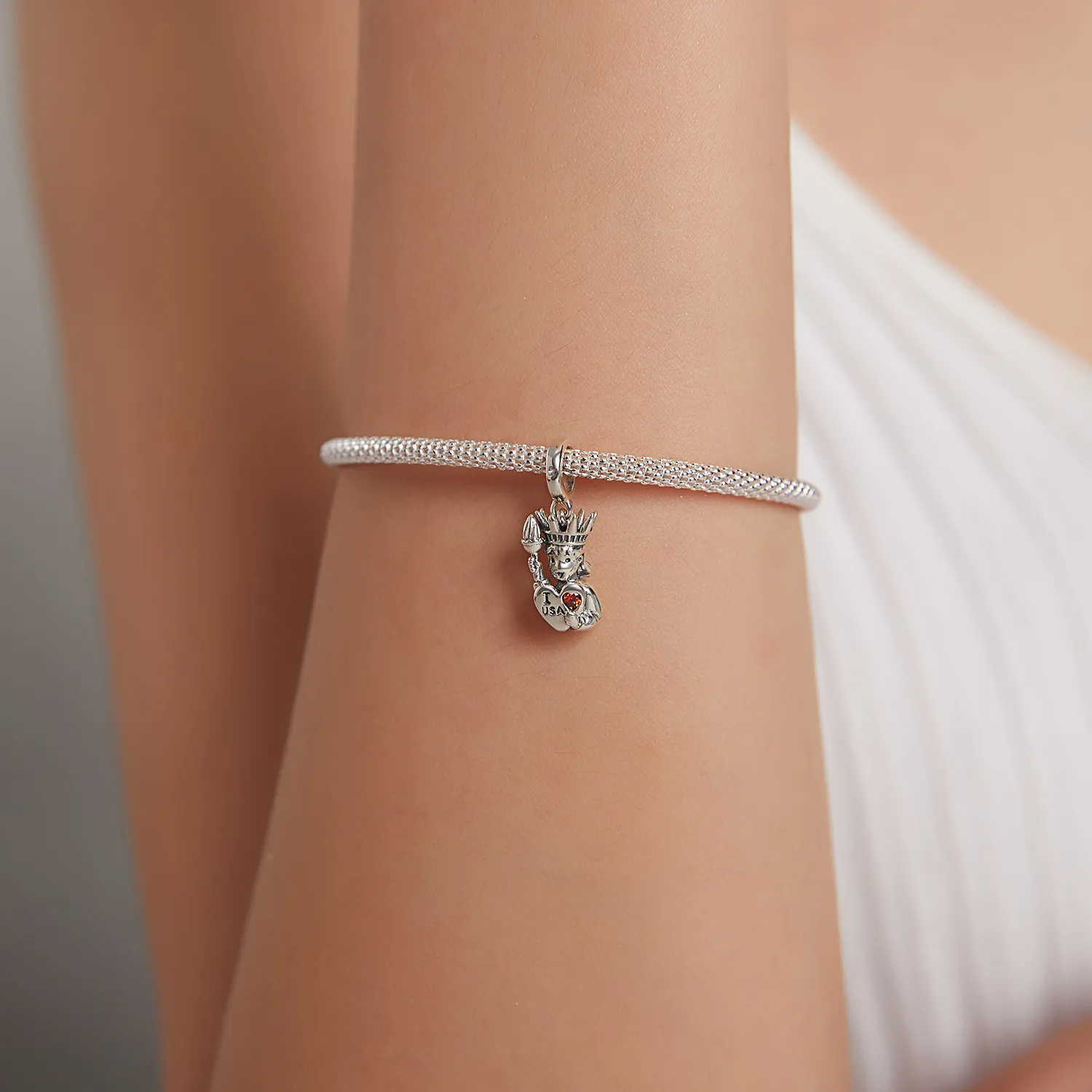 Pandora Style Silver Bangle Charm - SCC1883