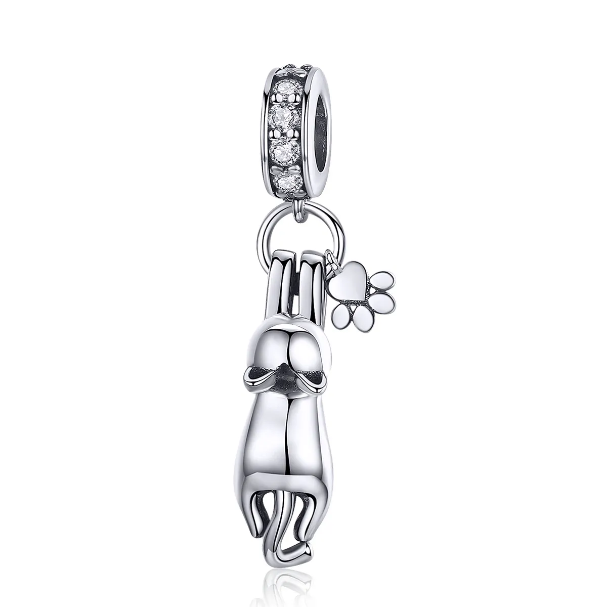 Pandora Style Silver Bangle Charm, Sticky Cat - SCC930