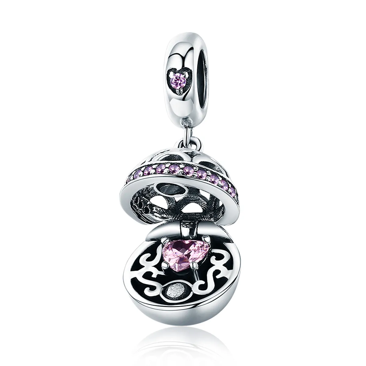 Pandora Style Silver Bangle Charm, Surprise of Love - SCC689