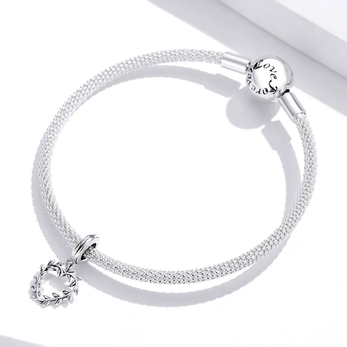 Pandora Style Silver Bangle Charm, Weave Love - SCC1520