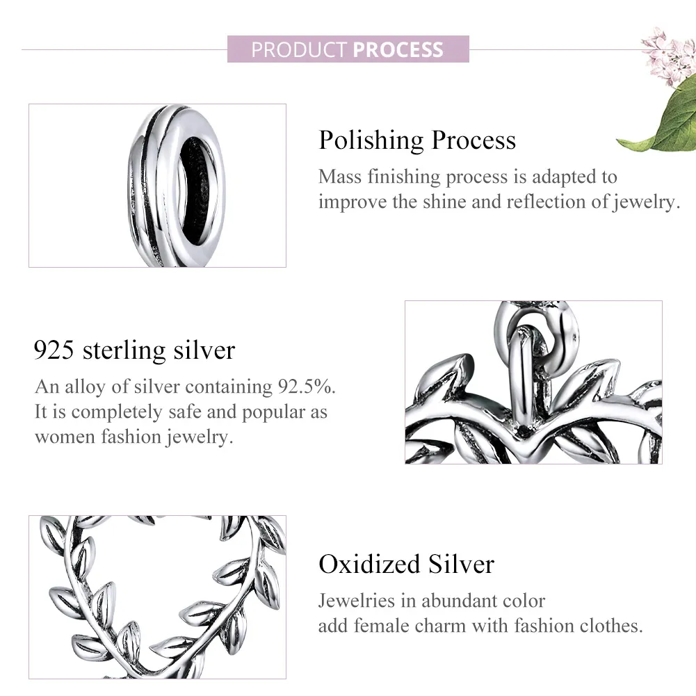 Pandora Style Silver Bangle Charm, Weave Love - SCC1520