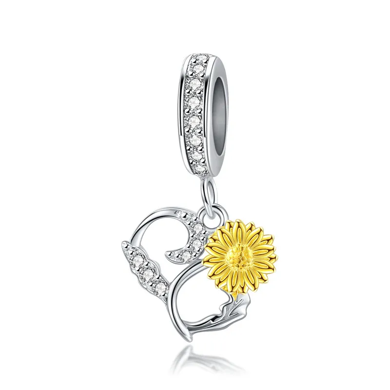 Pandora Style Tri-tone Bangle Charm, Shine Sun - BSC285