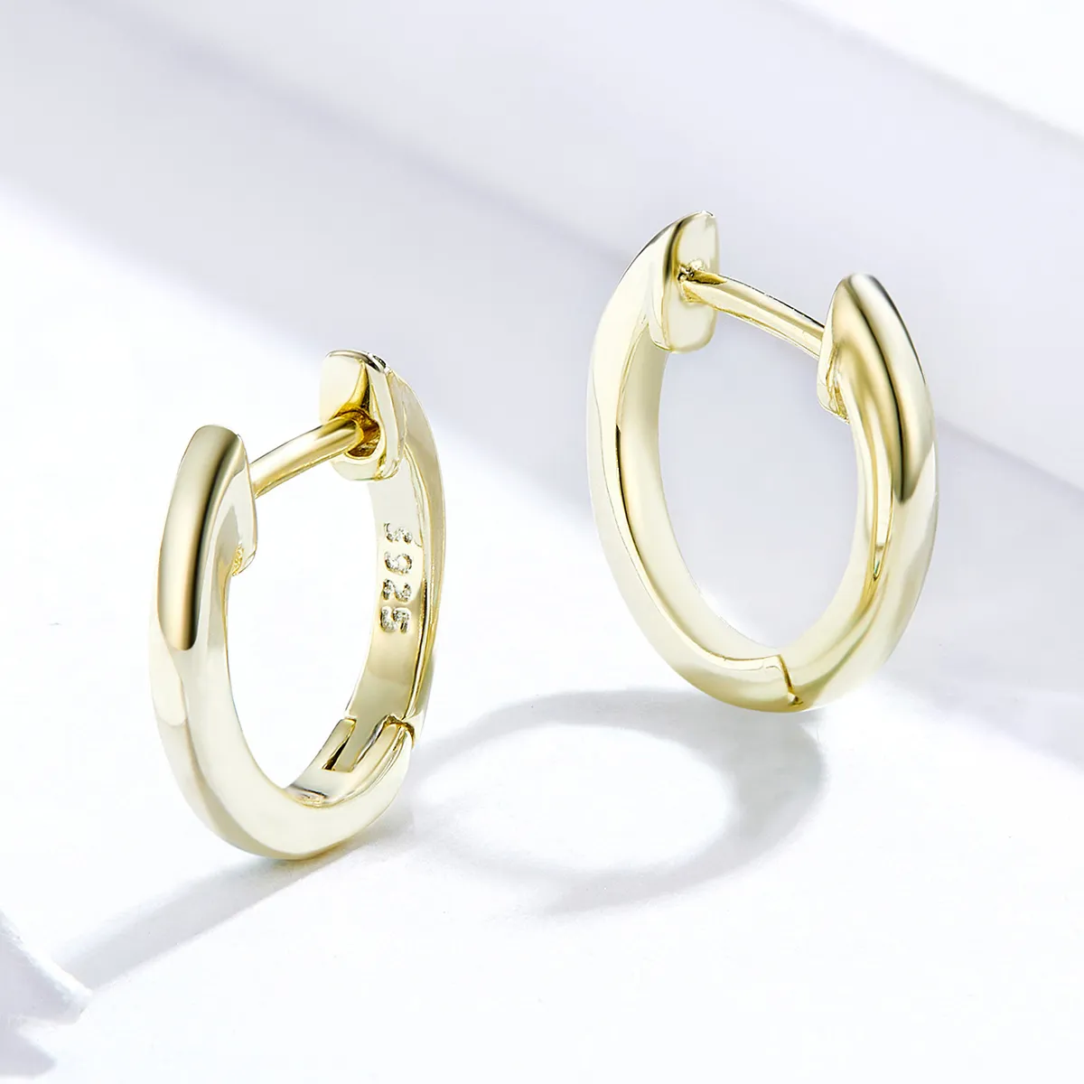 Pandora Style 18ct Gold Plated Hoop Earrings , Simple - SCE808