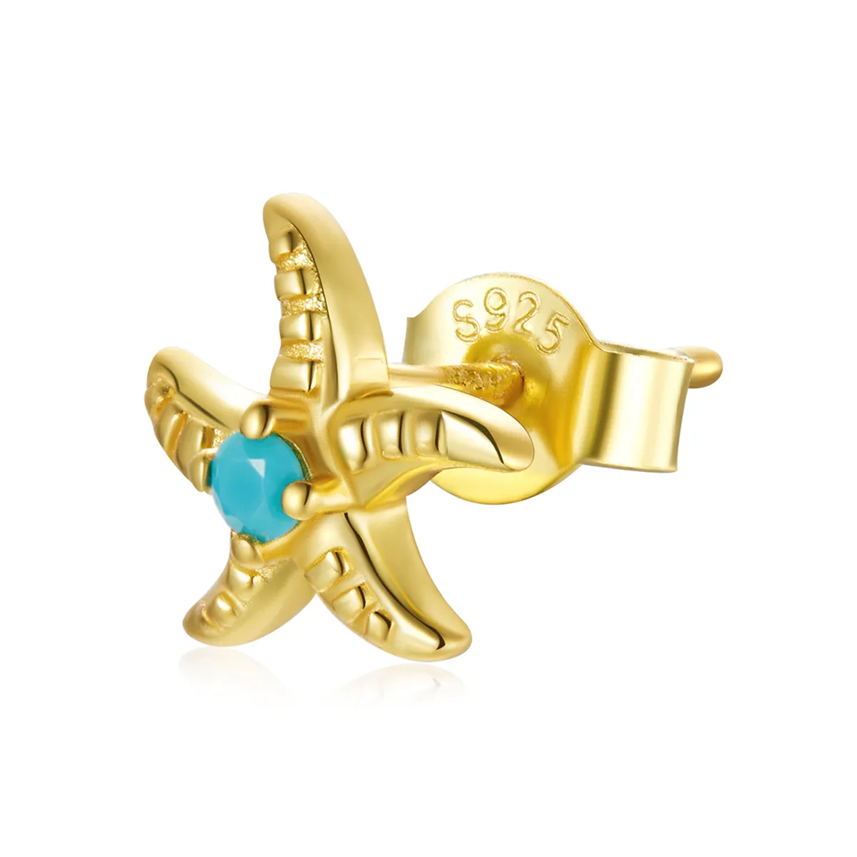 Pandora Style 18ct Gold Plated Stud Earrings, Mysterious Spain Starfish - SCE1152