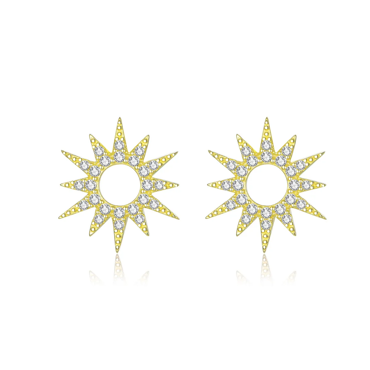 Pandora Style 18ct Gold Plated Stud Earrings, Sun - BSE256