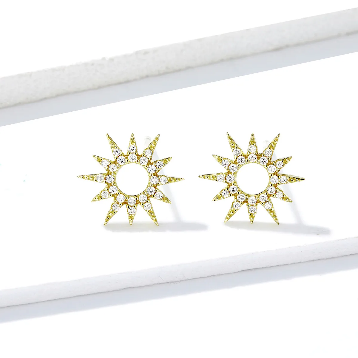 Pandora Style 18ct Gold Plated Stud Earrings, Sun - BSE256