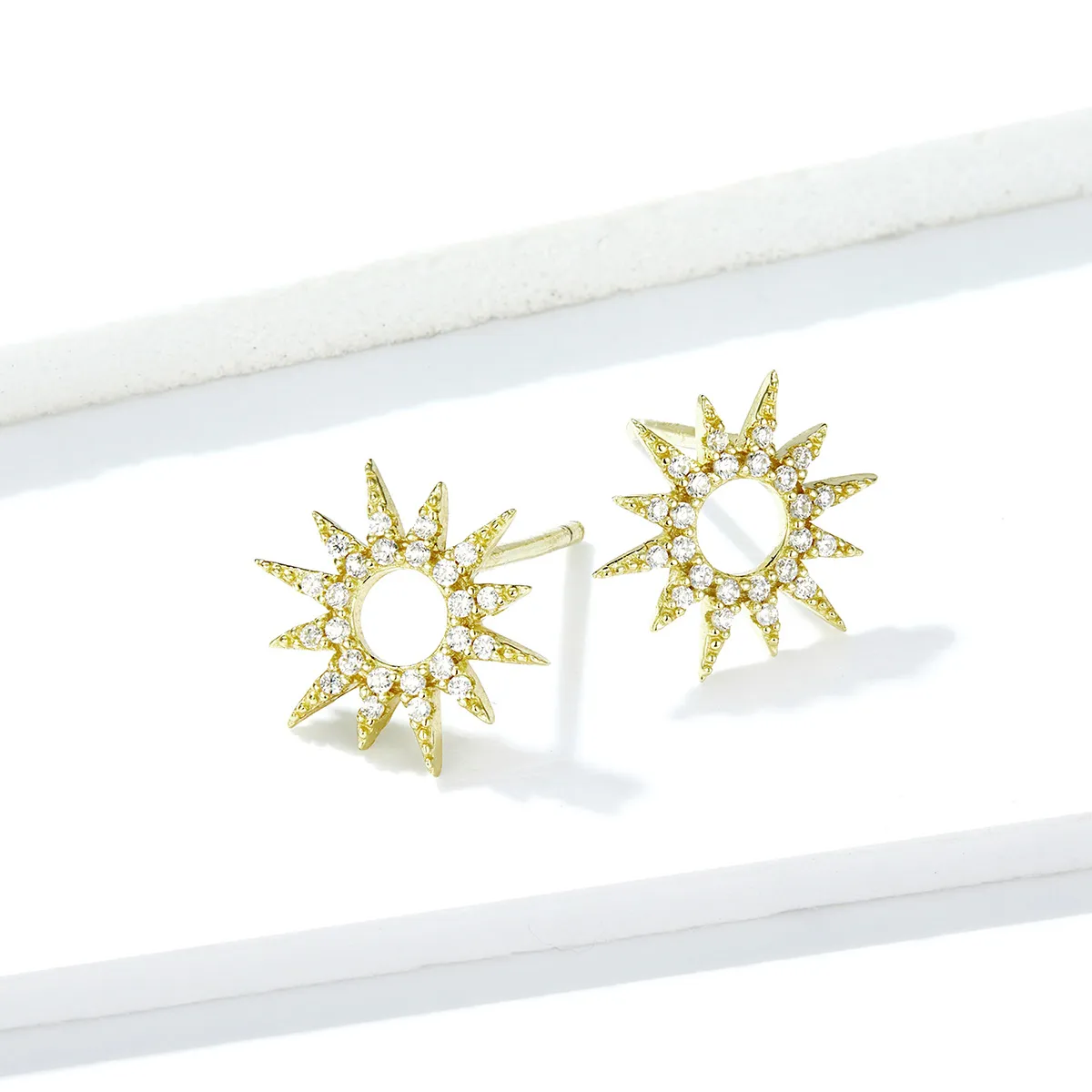 Pandora Style 18ct Gold Plated Stud Earrings, Sun - BSE256