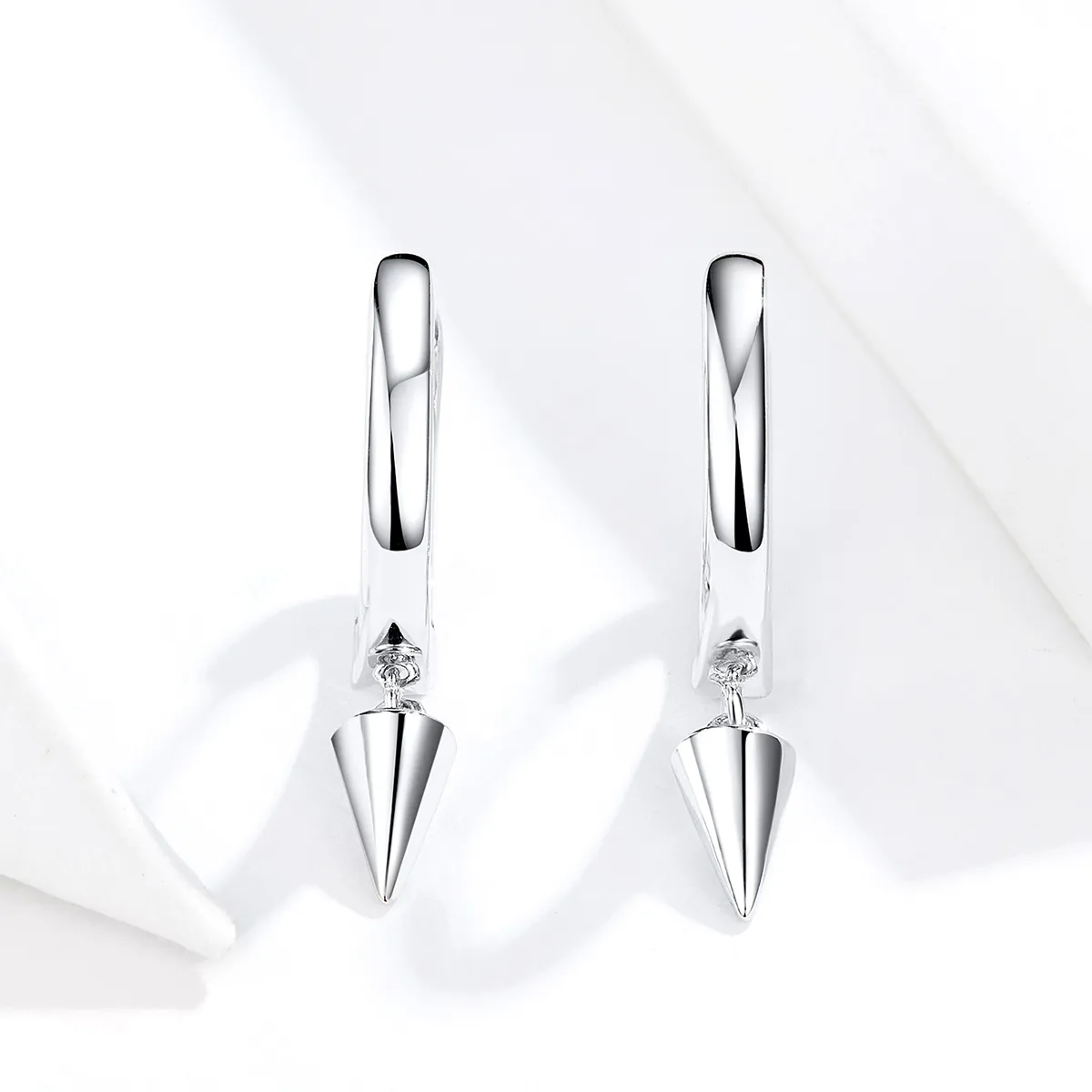 Pandora Style Silver Dangle Earrings, Geometry - SCE744