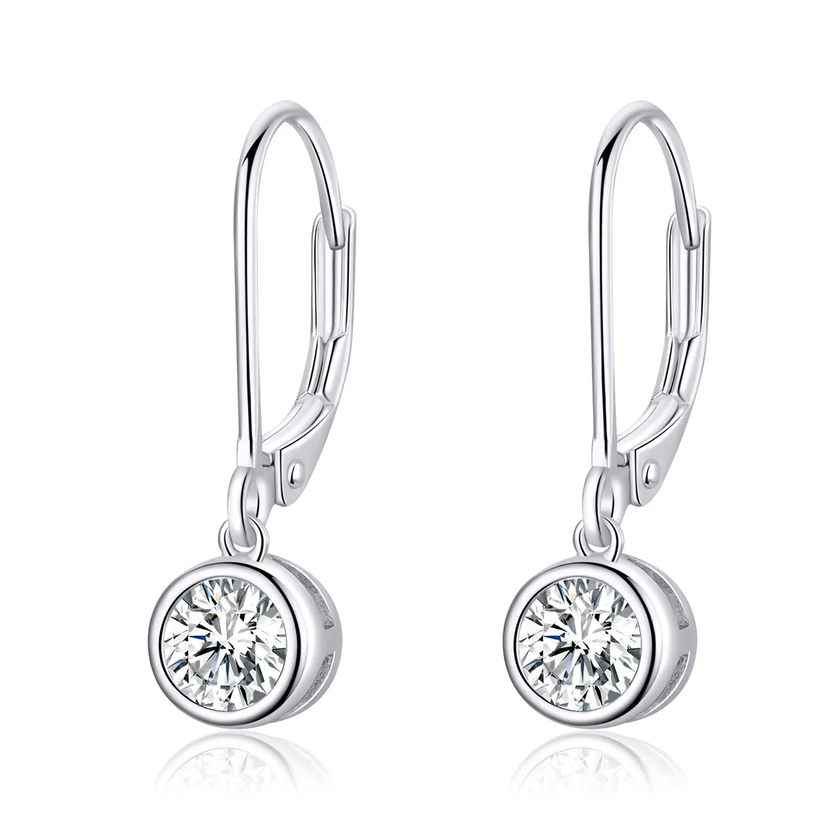 Pandora Style Silver Dangle Earrings, Spacer-Bead - SCE747