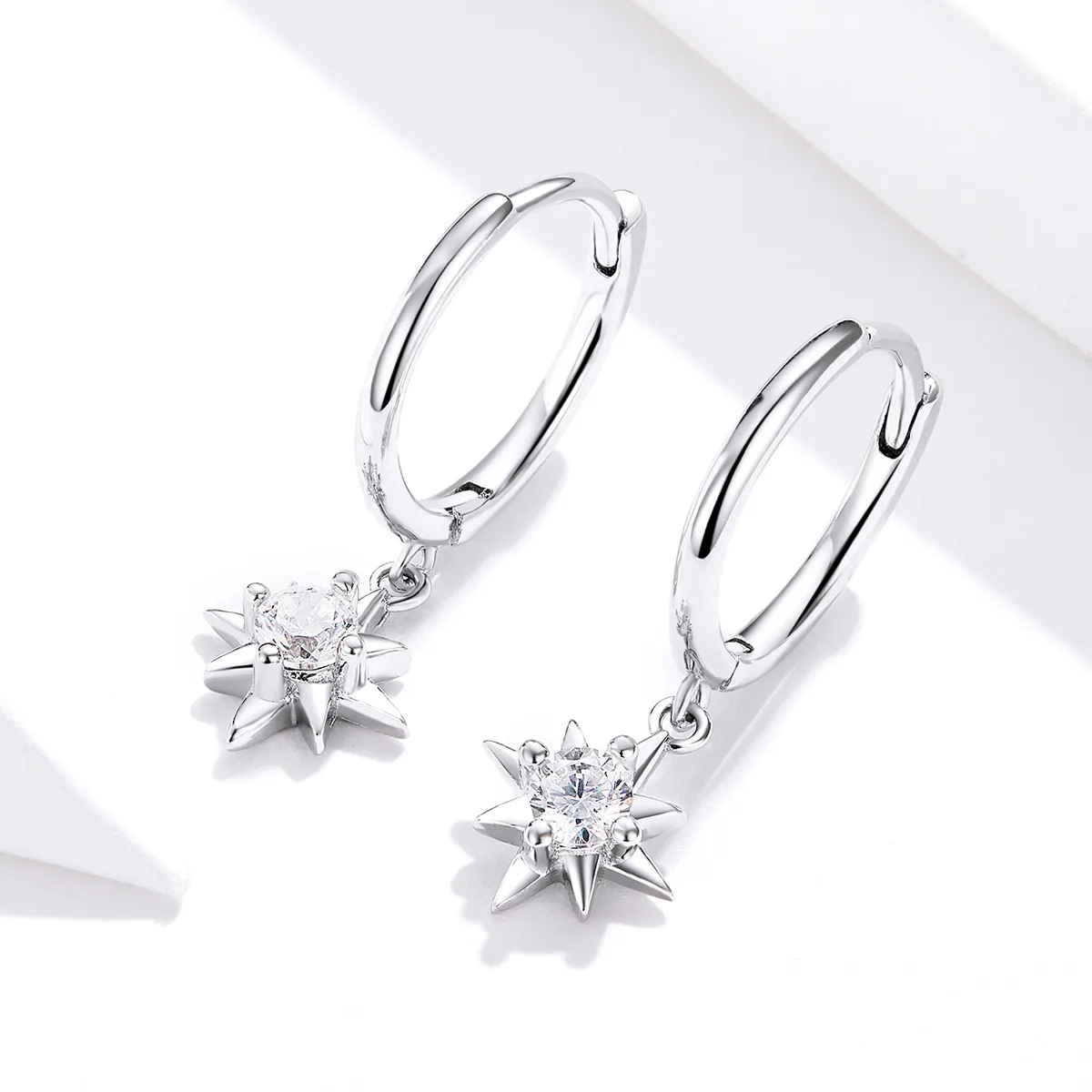 Pandora Style Silver Dangle Earrings, Star - SCE759