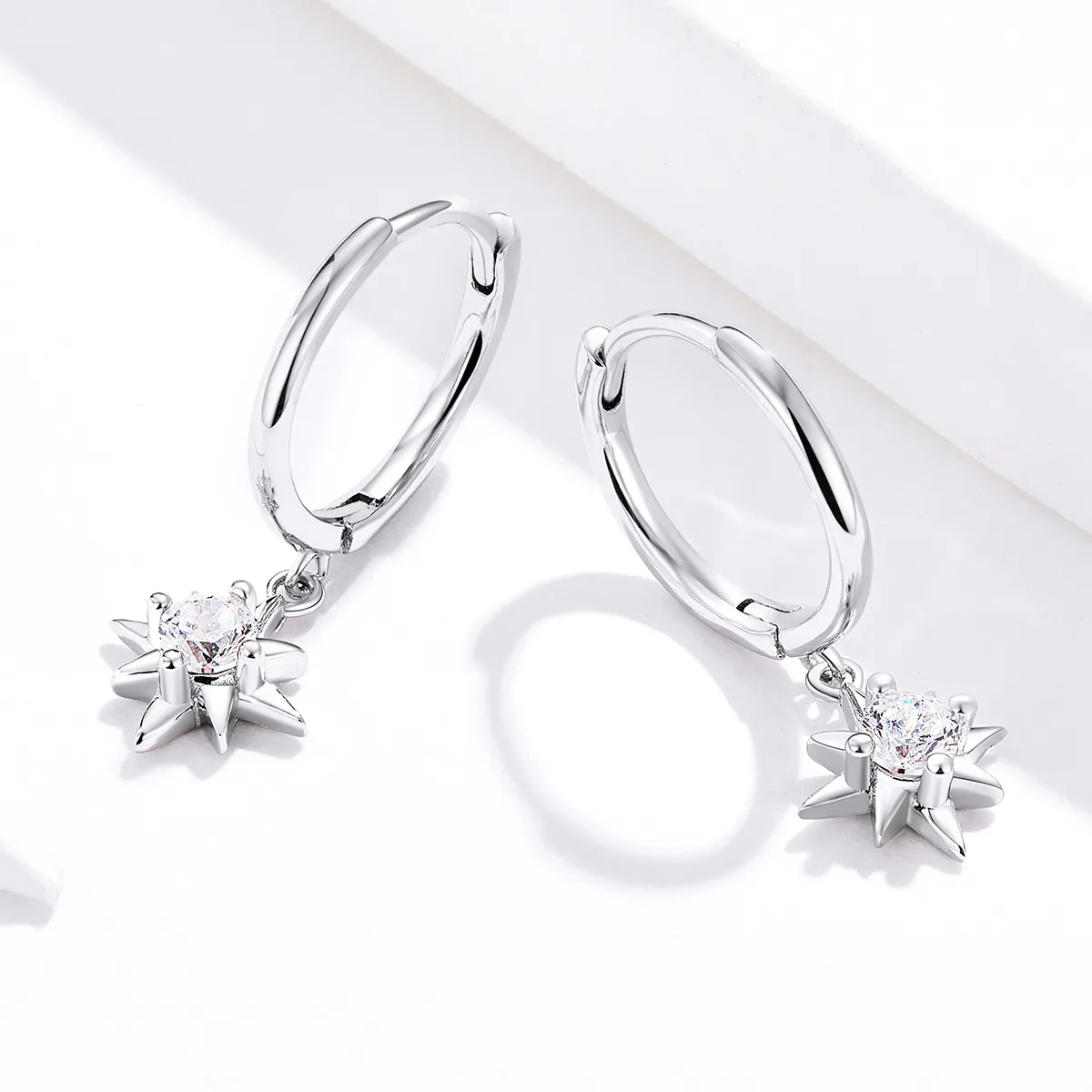 Pandora Style Silver Dangle Earrings, Star - SCE759