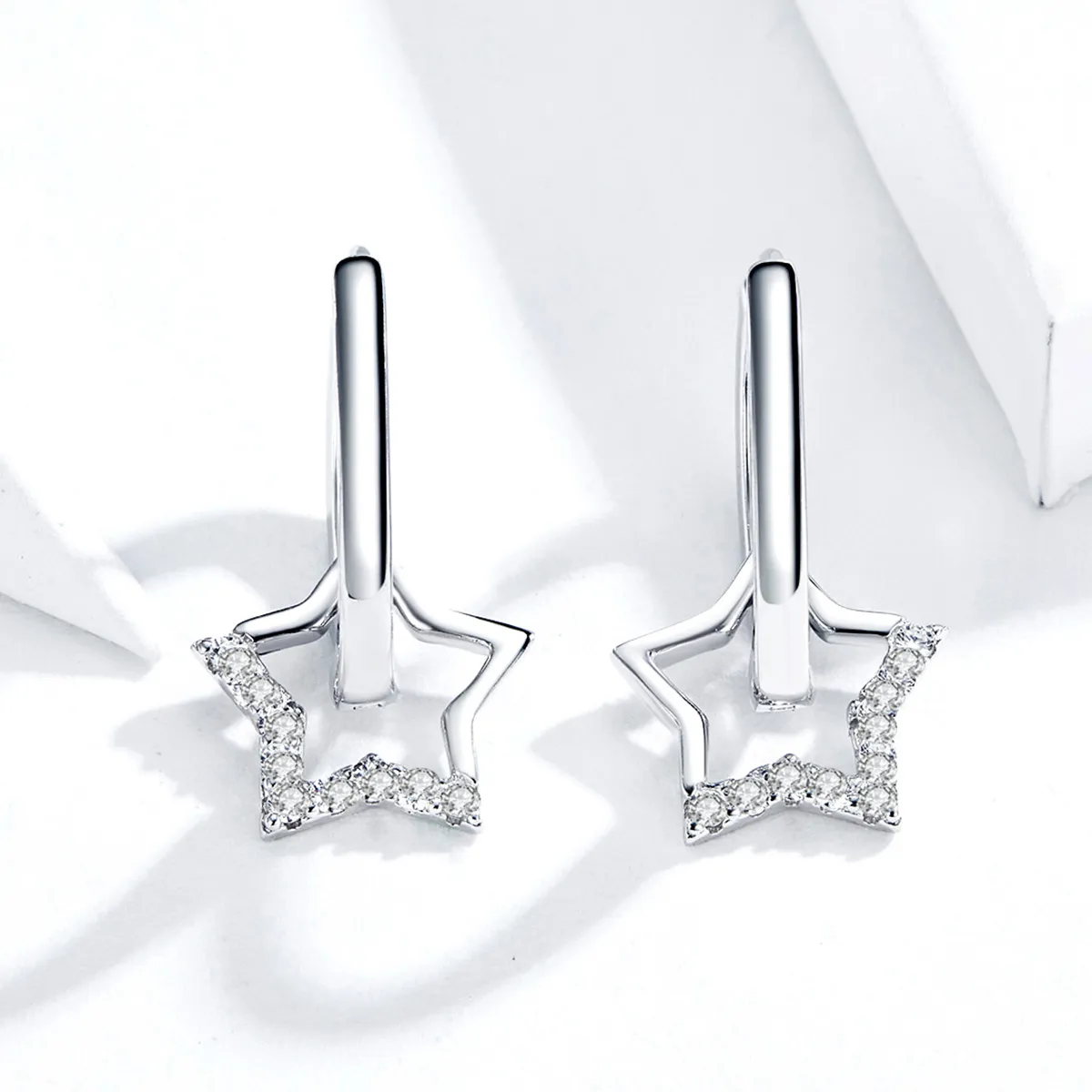 Pandora Style Silver Dangle Earrings, Starry - BSE276