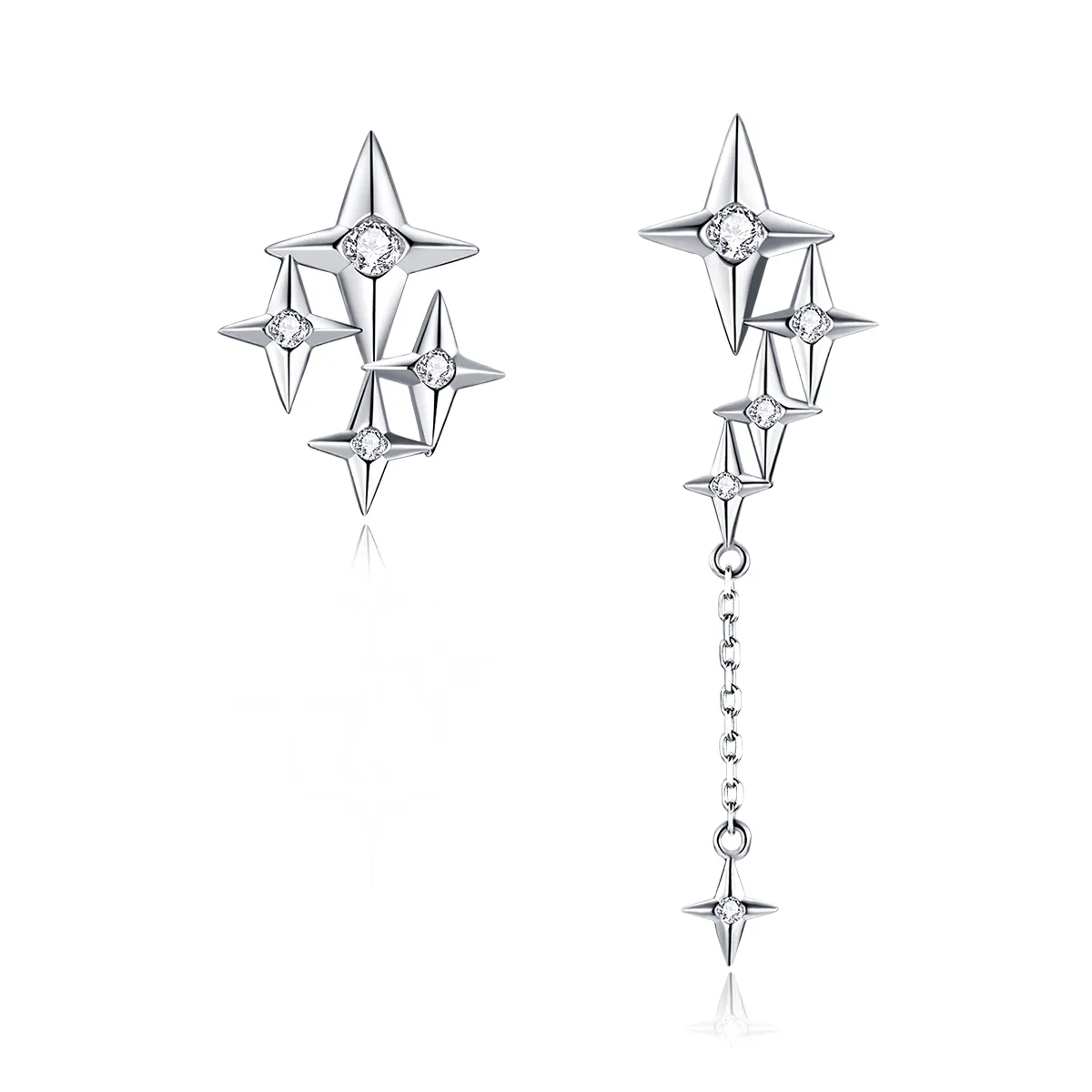 Pandora Style Silver Dangle Earrings, Starry - BSE461