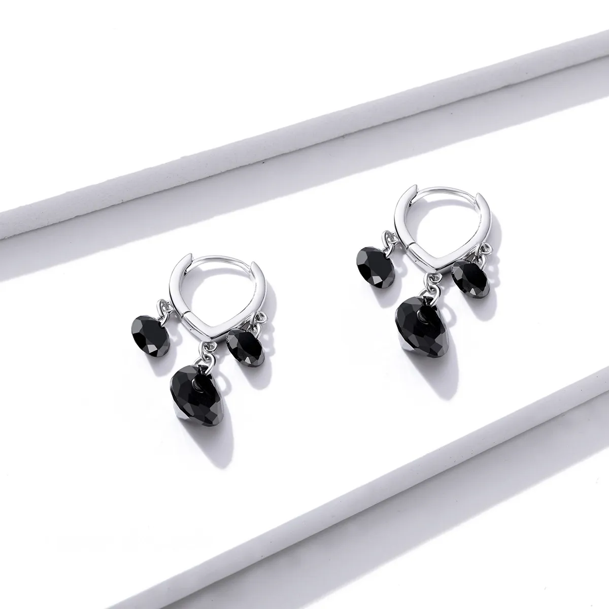 Pandora Style Silver Dangle Earrings, Water Drop - BSE401