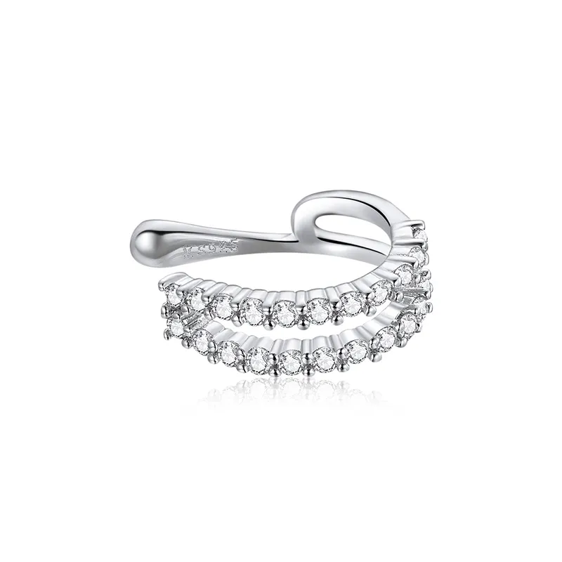 Pandora Style Silver Ear Clip, Dazzling - SCE904