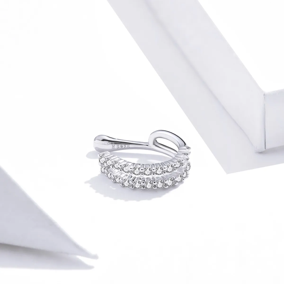 Pandora Style Silver Ear Clip, Dazzling - SCE904