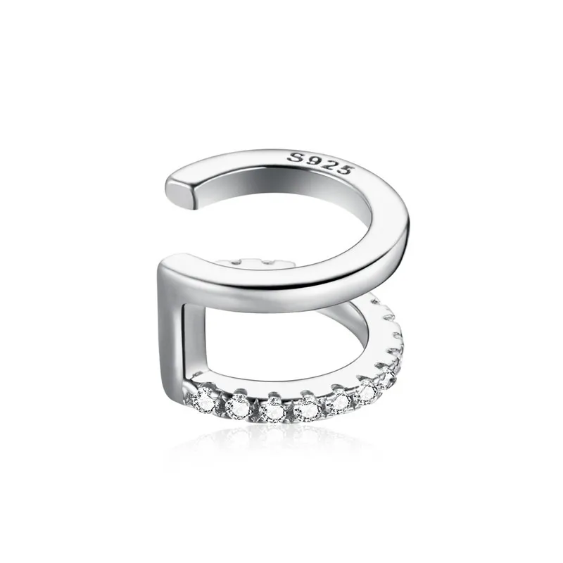 Pandora Style Silver Ear Clip, Simple - SCE994-A