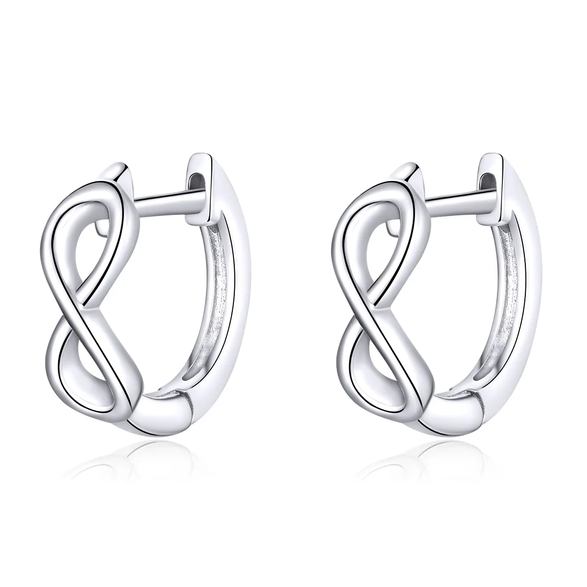 Pandora Style Silver Hoop Earrings, Infinite Love - SCE743