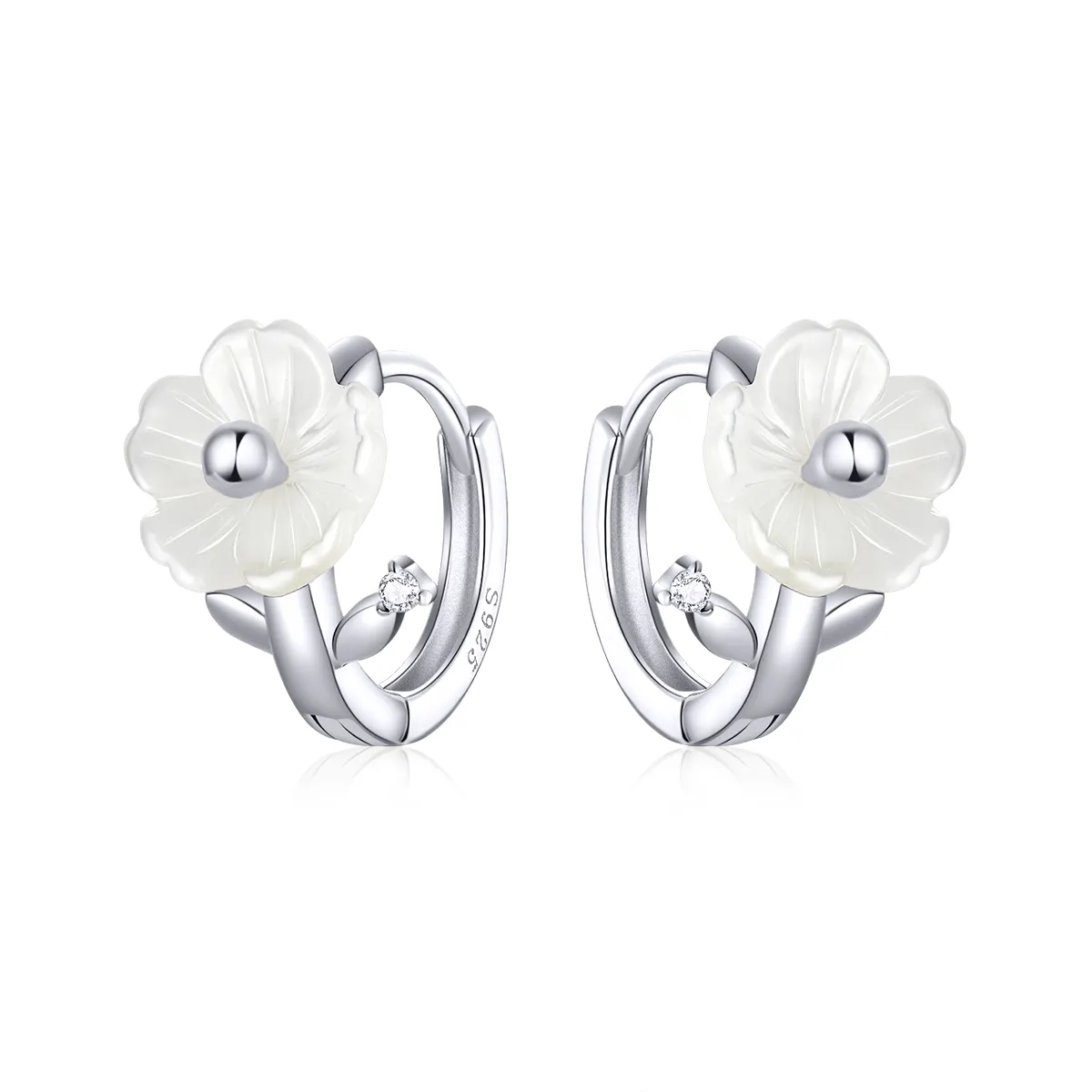 Pandora Style Silver Hoop Earrings, Pure Flowers - BSE321