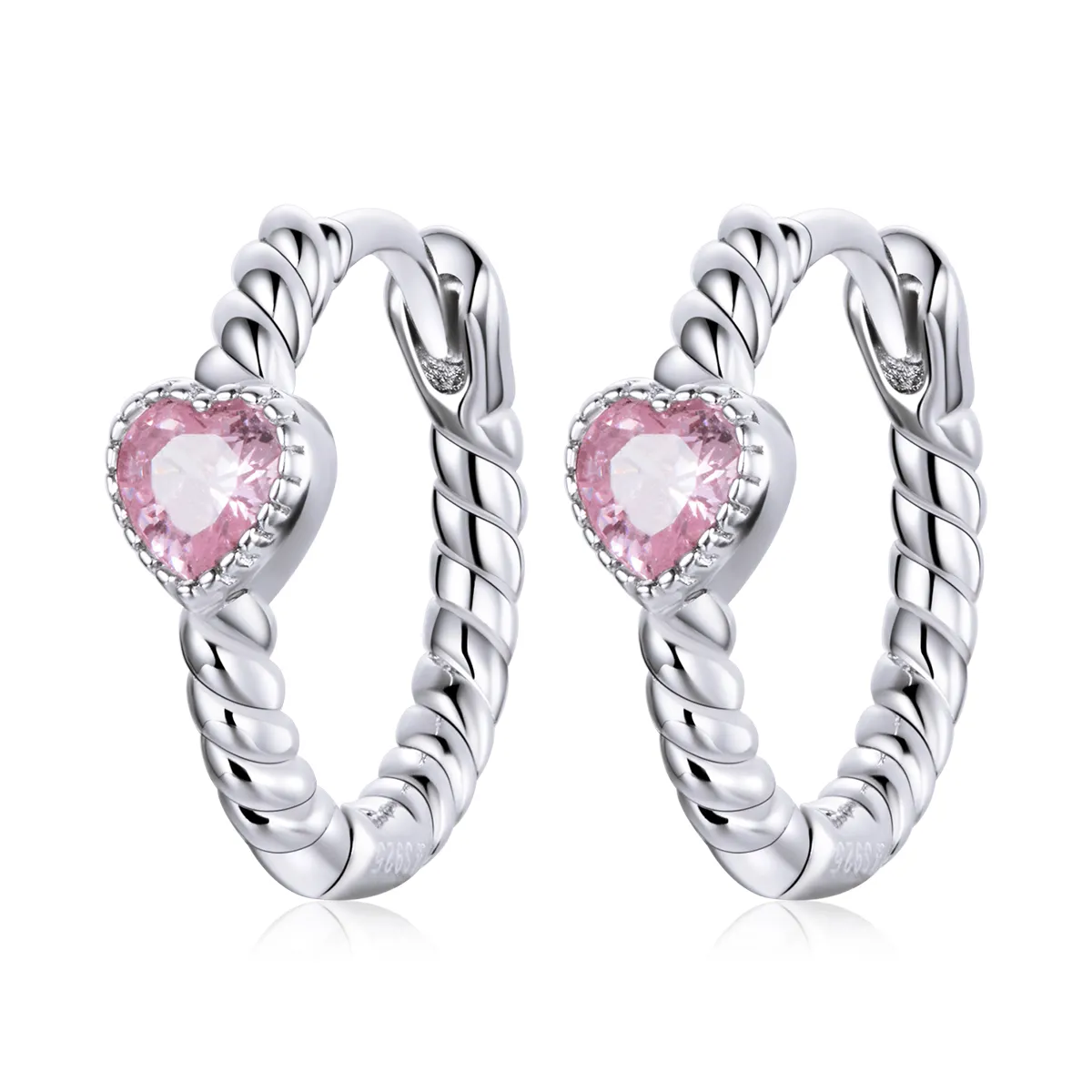 Pandora Style Silver Hoop Earrings, Pure Love - SCE1081