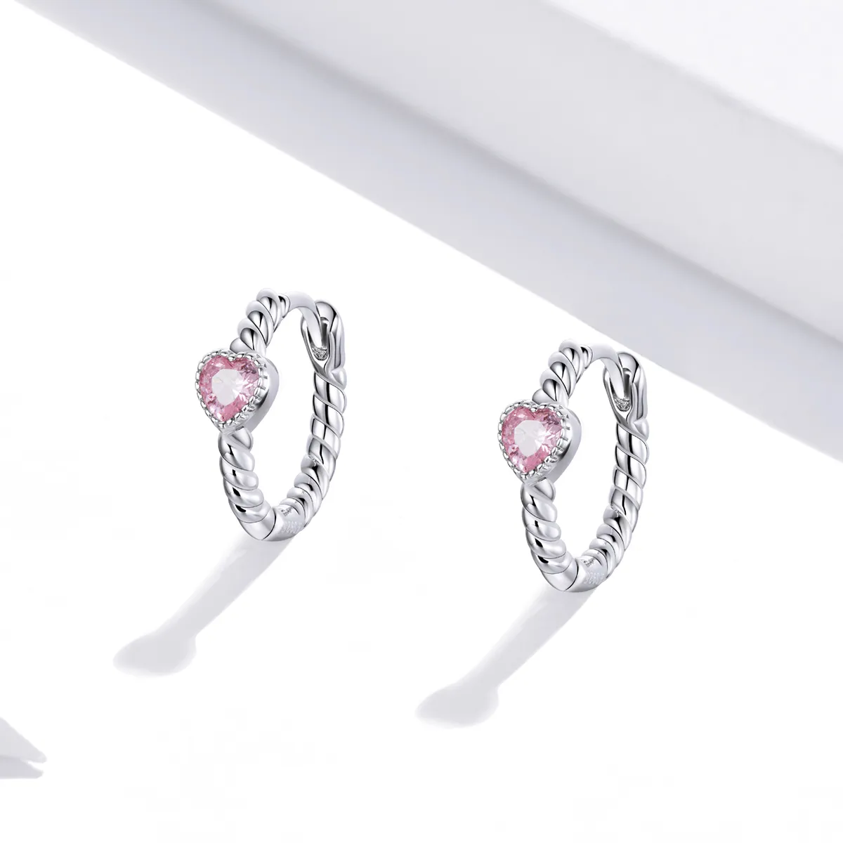 Pandora Style Silver Hoop Earrings, Pure Love - SCE1081