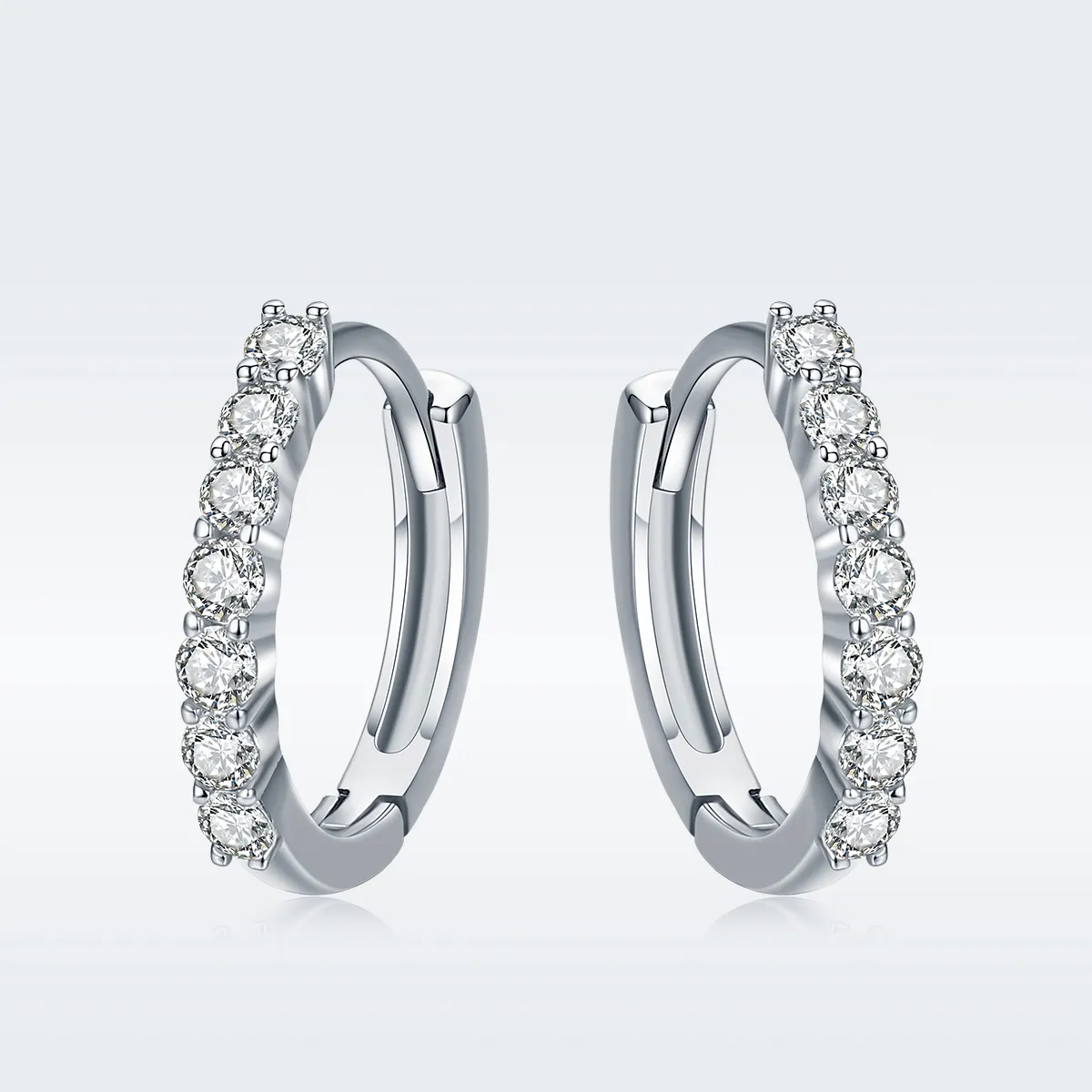 Pandora Style Silver Hoop Earrings - SCE351-1H