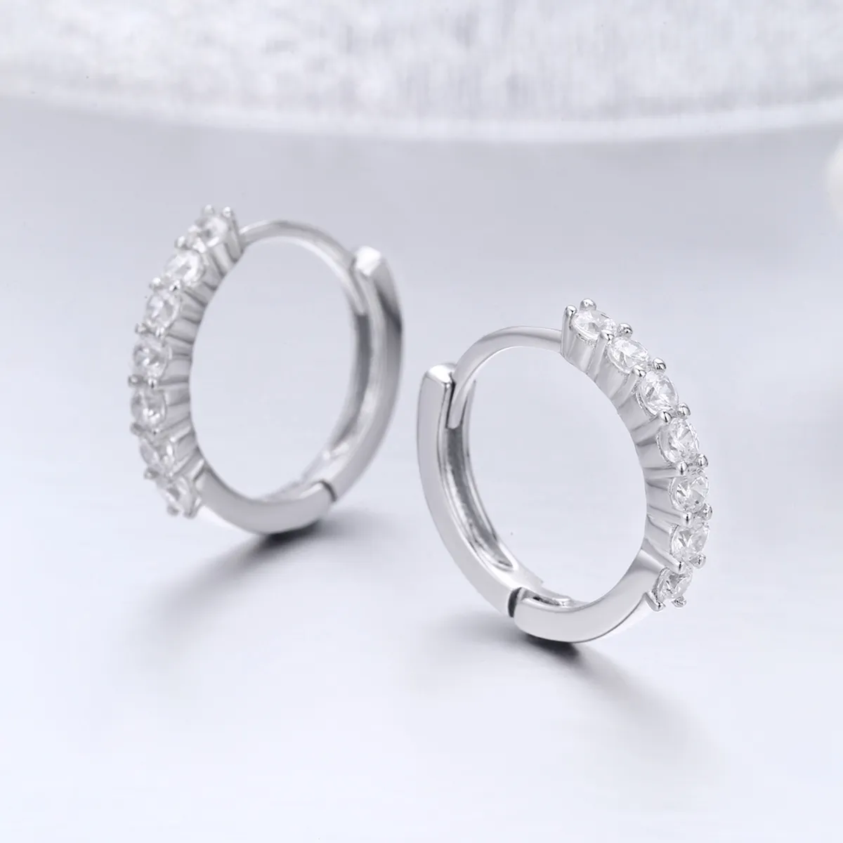 Pandora Style Silver Hoop Earrings - SCE351-1H