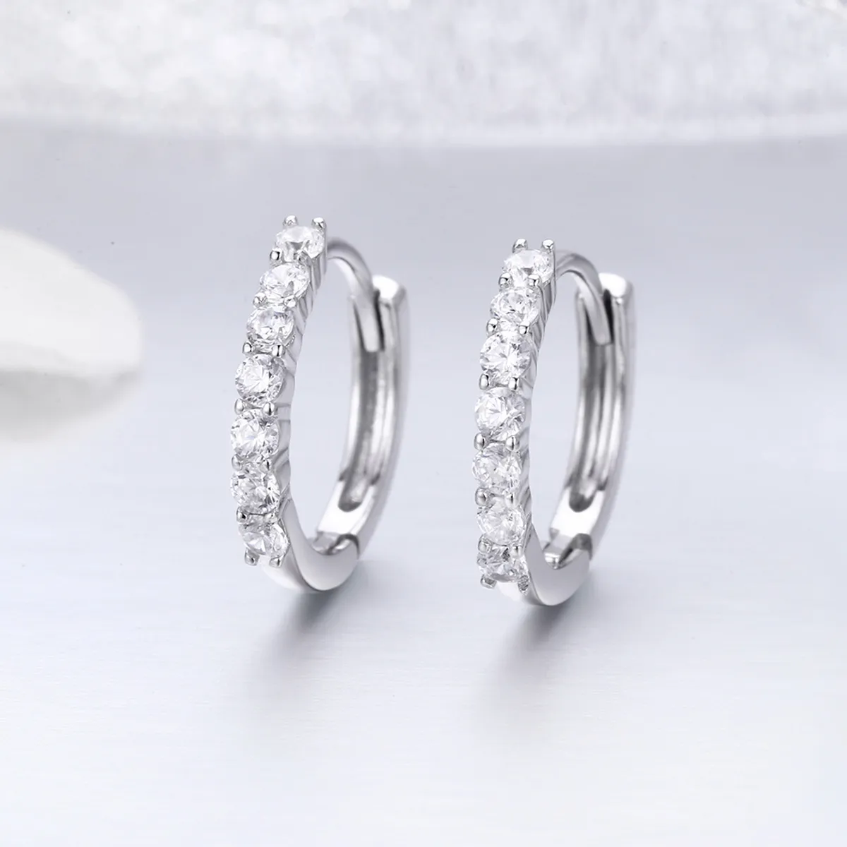 Pandora Style Silver Hoop Earrings - SCE351-1H