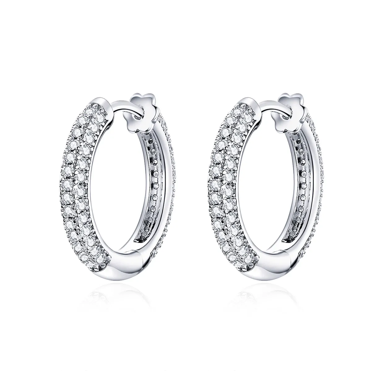 Pandora Style Silver Hoop Earrings, Shining - BSE300