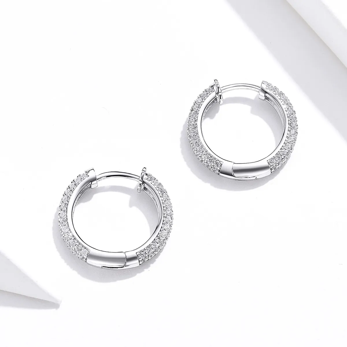 Pandora Style Silver Hoop Earrings, Shining - BSE300