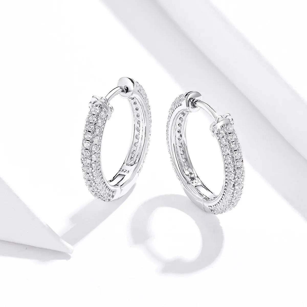 Pandora Style Silver Hoop Earrings, Shining - BSE300