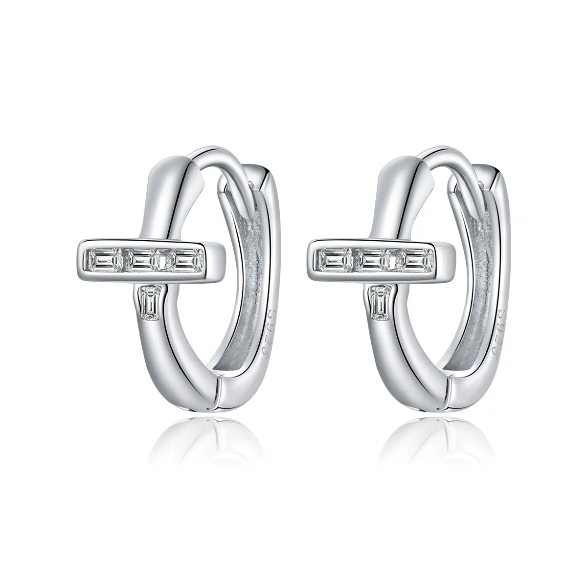 Pandora Style Silver Hoop Earrings, Shining - SCE1041