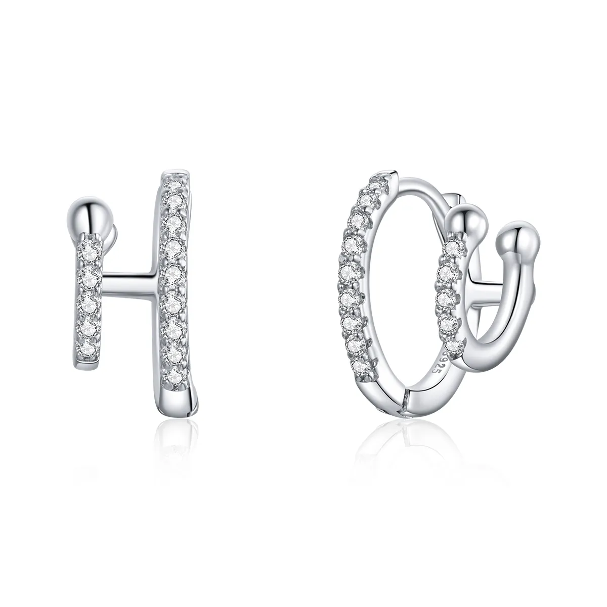 Pandora Style Silver Hoop Earrings, Shining - SCE1118