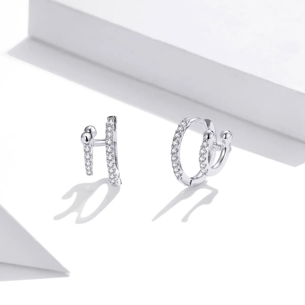 Pandora Style Silver Hoop Earrings, Shining - SCE1118