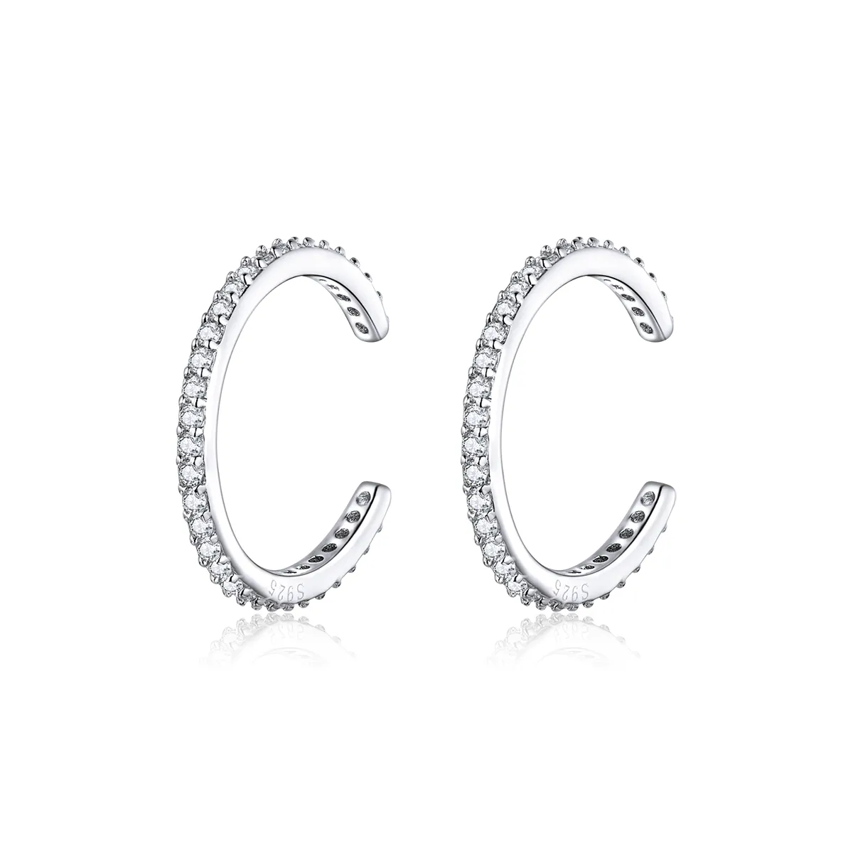 Pandora Style Silver Hoop Earrings, Simple - SCE842