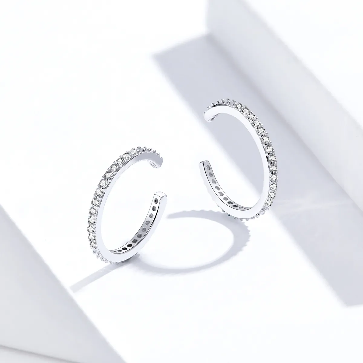 Pandora Style Silver Hoop Earrings, Simple - SCE842