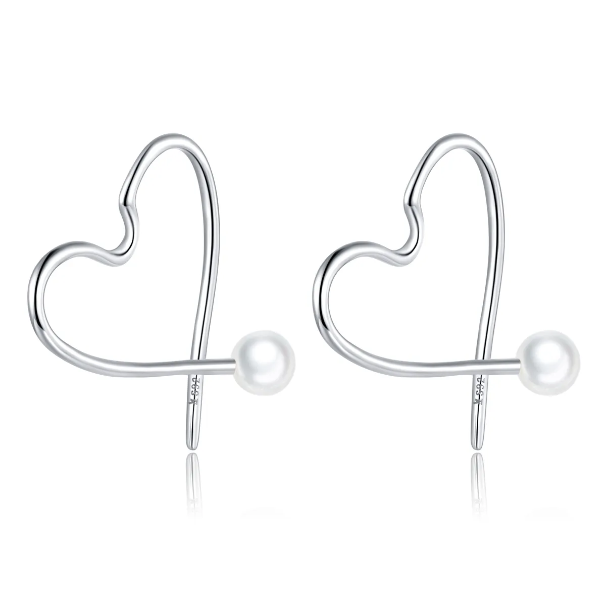 Pandora Style Silver Hoop Earrings, The Heart of Treasure - SCE964