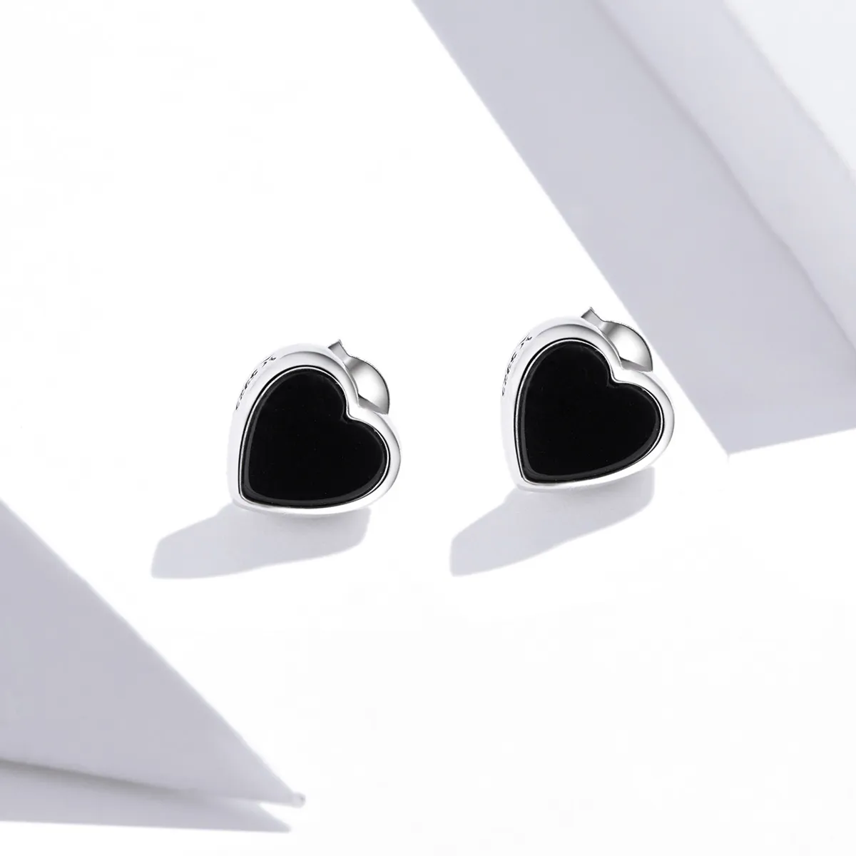 Pandora Style Silver Stud Earrings, Agate Love - SCE915