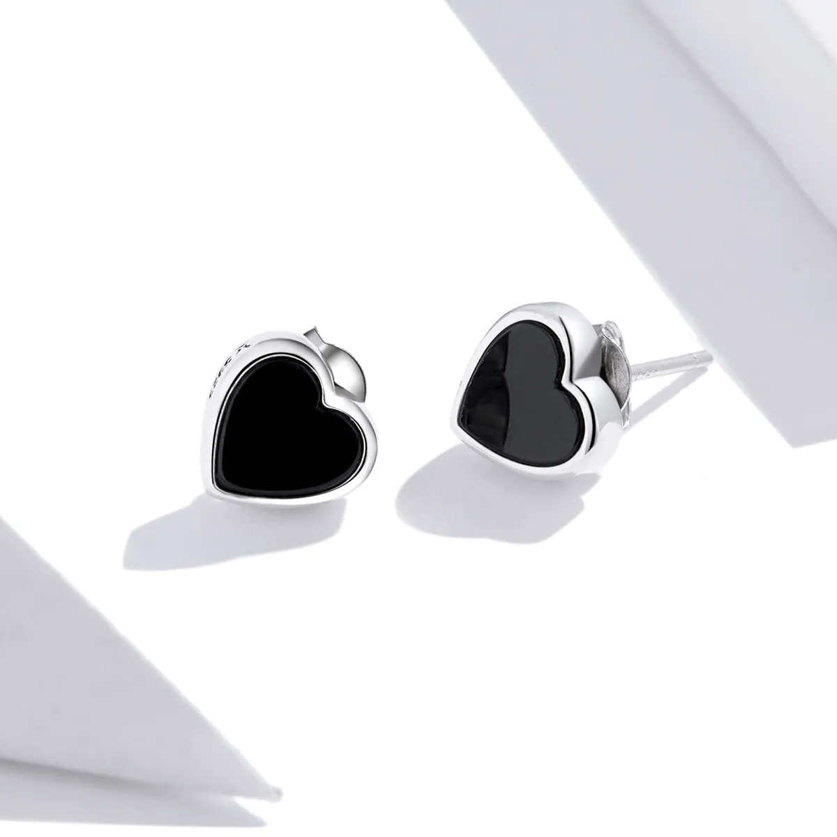 Pandora Style Silver Stud Earrings, Agate Love - SCE915