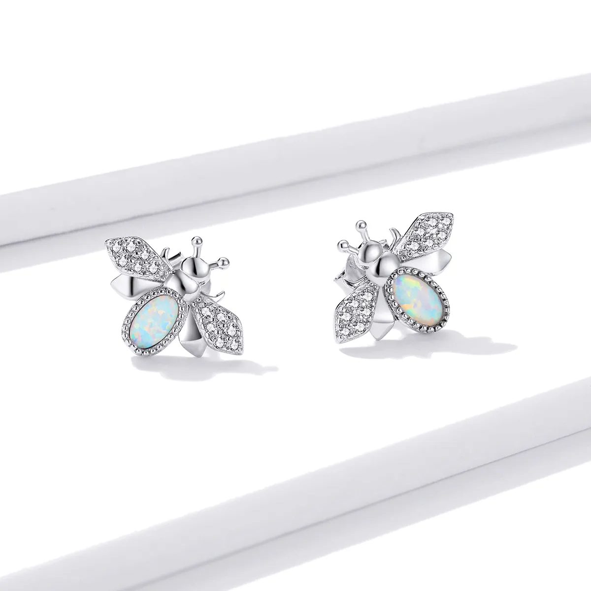 Pandora Style Silver Stud Earrings, Bee - SCE1021