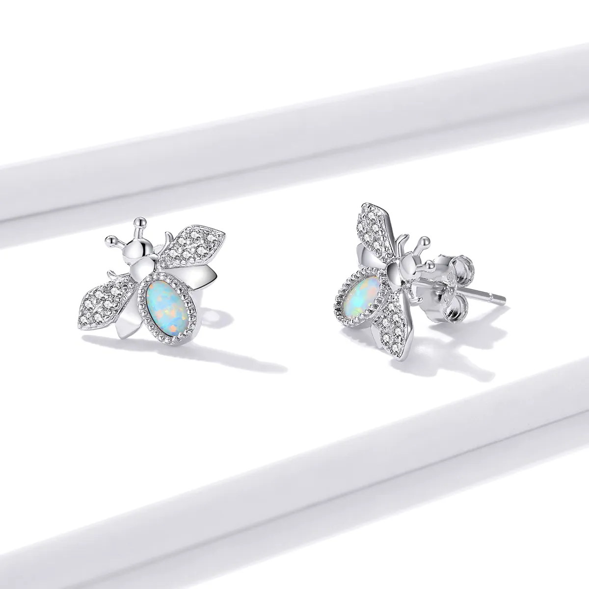 Pandora Style Silver Stud Earrings, Bee - SCE1021