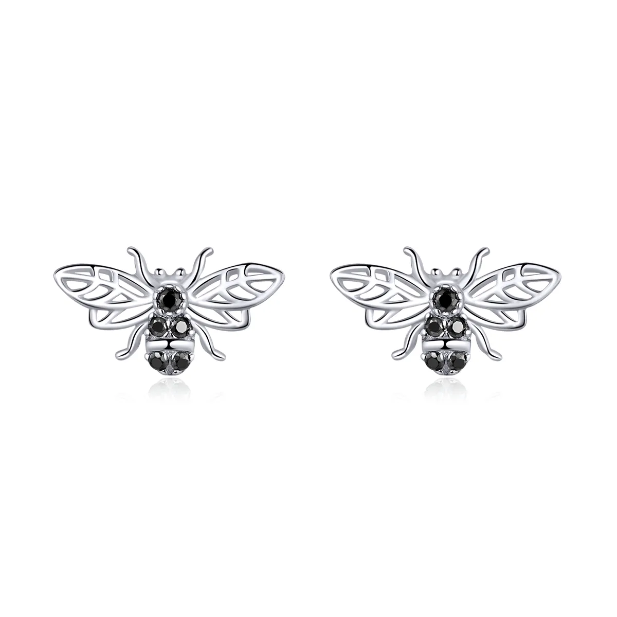 Pandora Style Silver Stud Earrings, Bee - SCE846