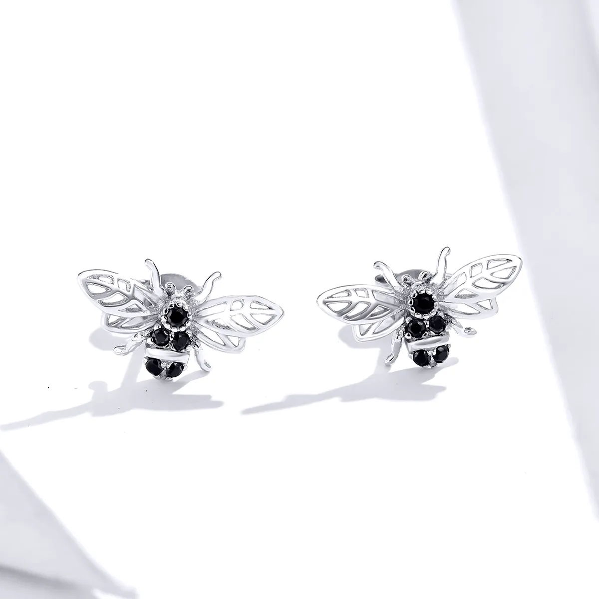 Pandora Style Silver Stud Earrings, Bee - SCE846