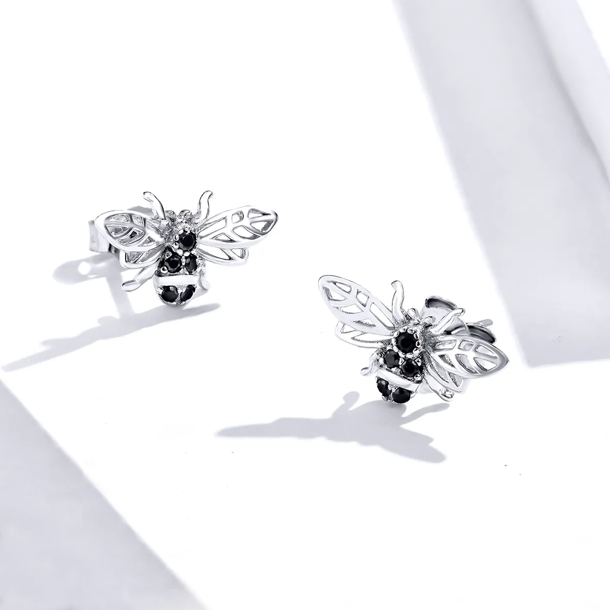 Pandora Style Silver Stud Earrings, Bee - SCE846