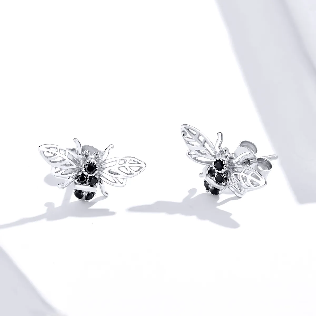 Pandora Style Silver Stud Earrings, Bee - SCE846