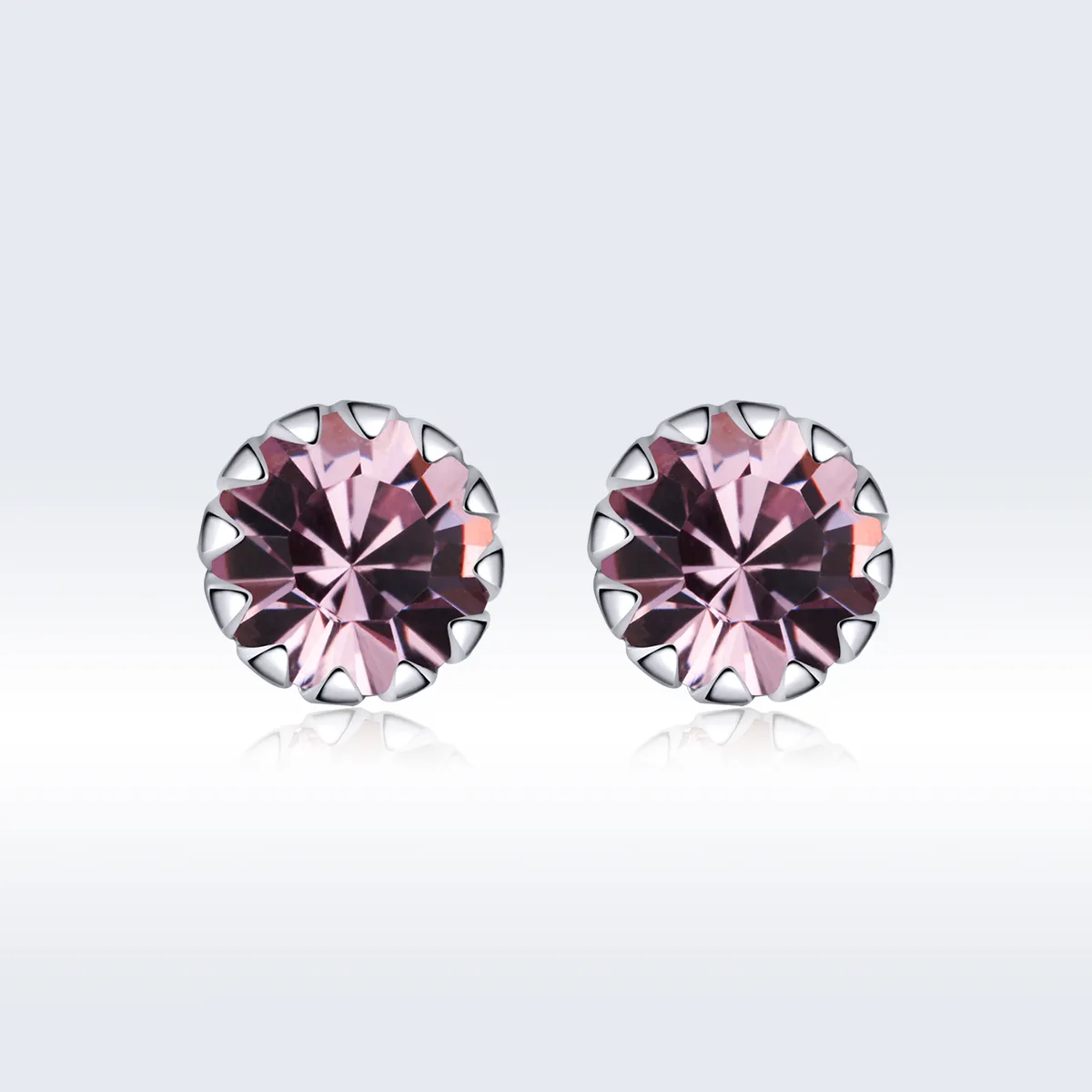 Pandora Style Silver Stud Earrings, Birthstone June - SCE862-6