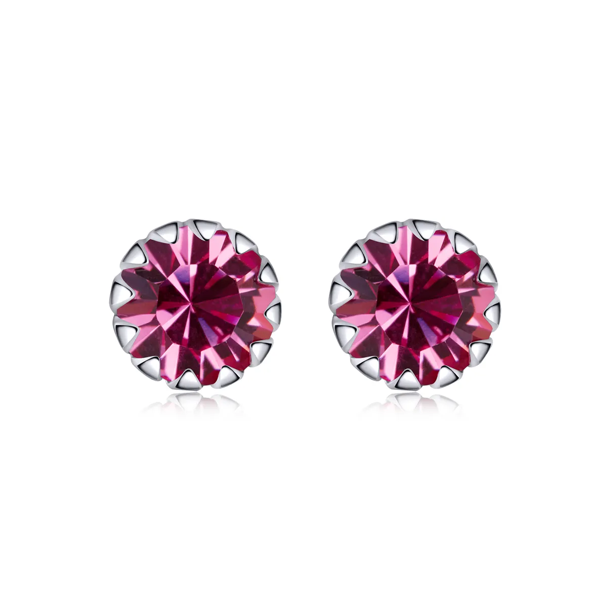 Pandora Style Silver Stud Earrings, Birthstone October - SCE862-10