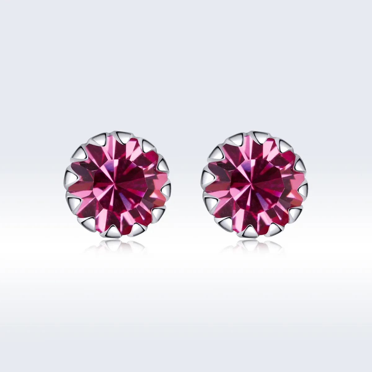 Pandora Style Silver Stud Earrings, Birthstone October - SCE862-10